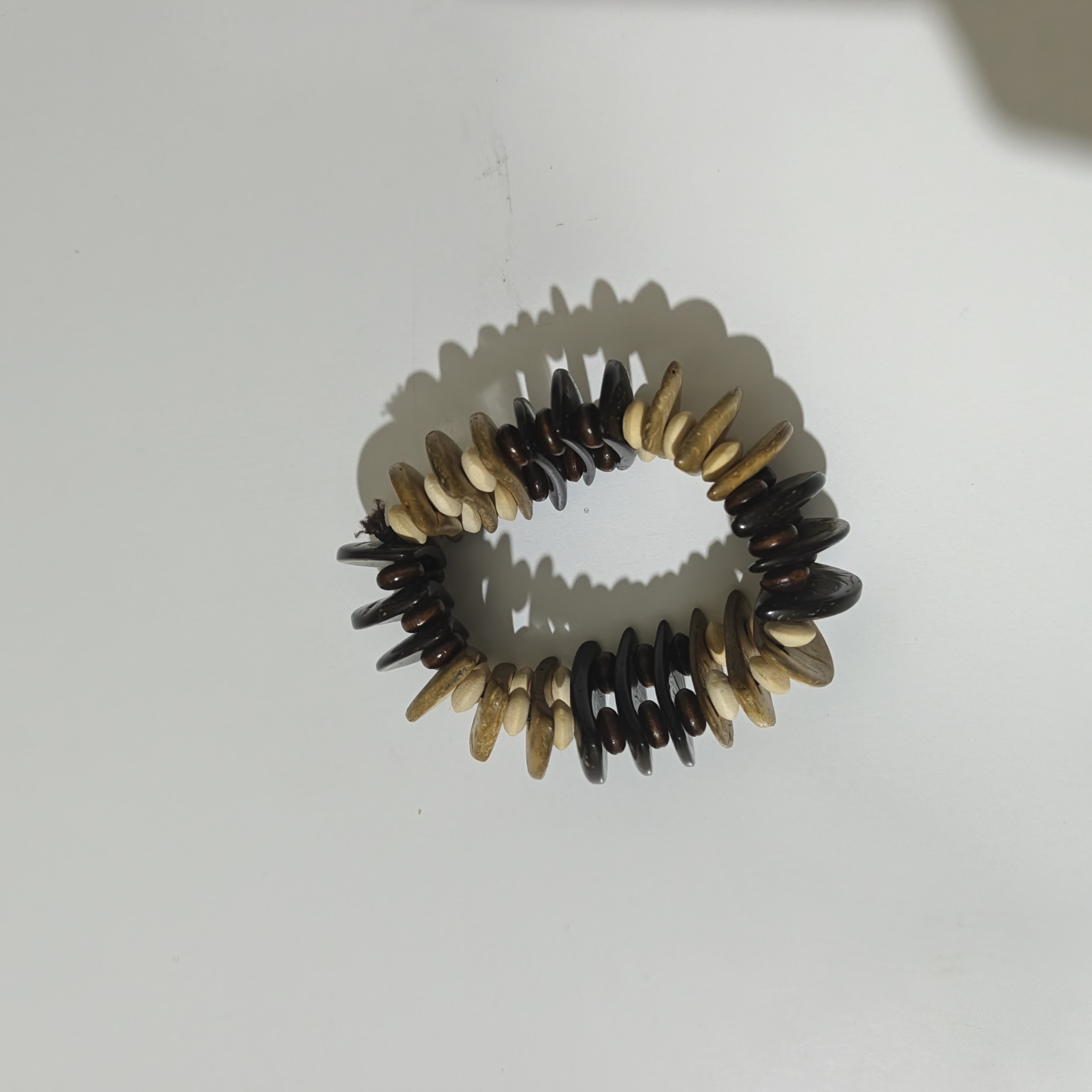 Wooden Disc Bead Stretch Bracelet