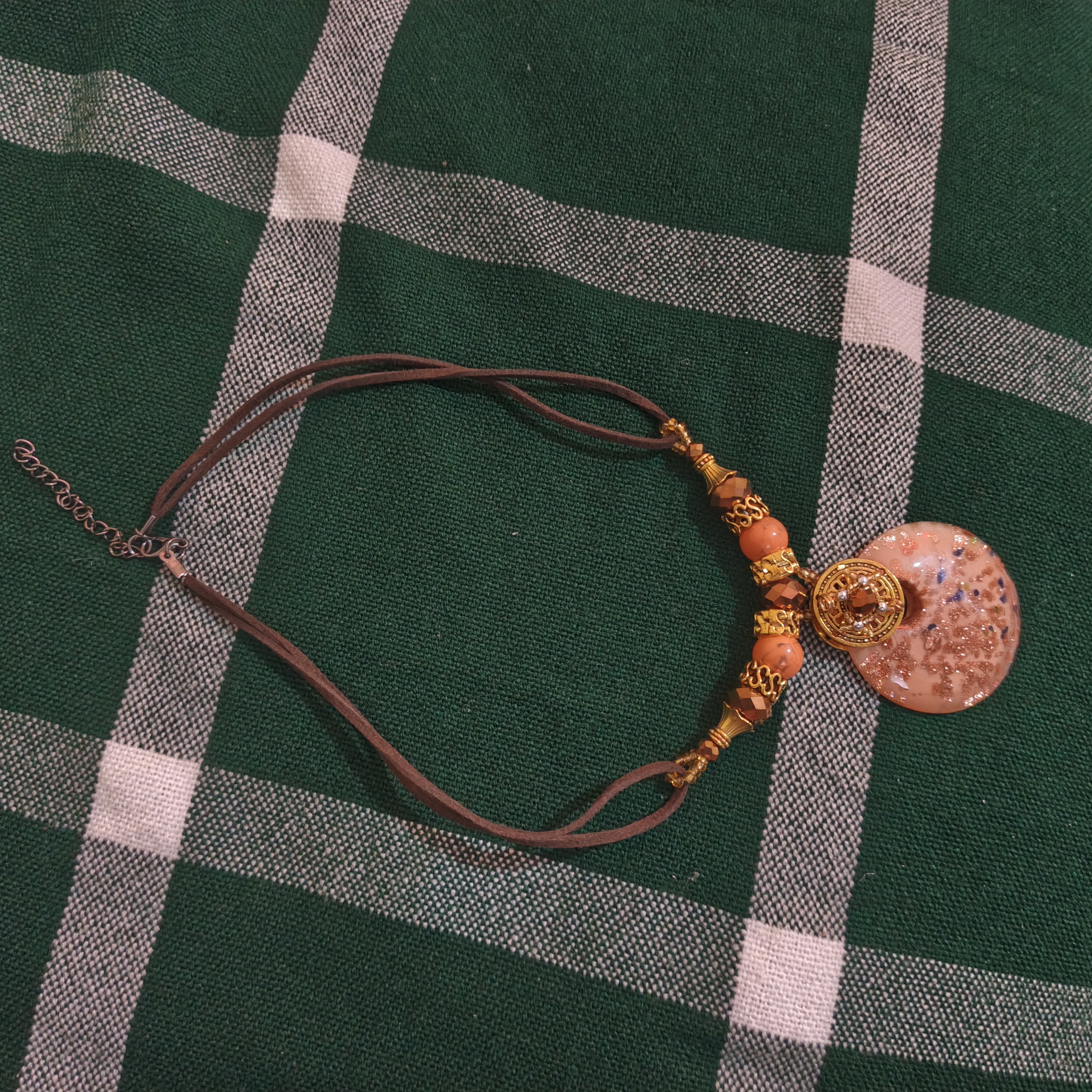 Round Resin Pendant Cord Necklace